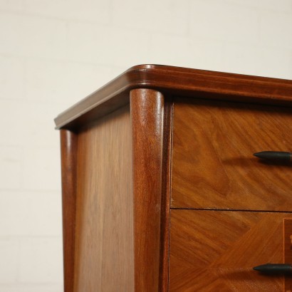 Chest Of Drawers Mahogany Veneer Wood Brass Argentine 1950s