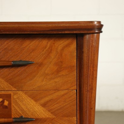 Chest Of Drawers Mahogany Veneer Wood Brass Argentine 1950s