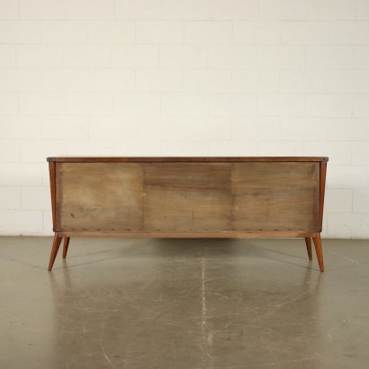 Chest Of Drawers Mahogany Veneer Wood Brass Argentine 1950s