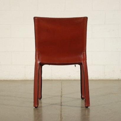 Group Of Four Chairs Mario Bellini Metal Leather 1980s