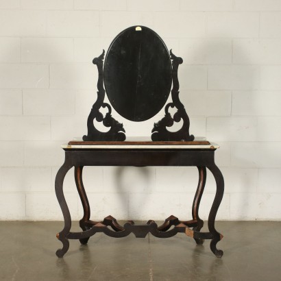 Umbertine Console With Mirror White Marble Italy 19th Century