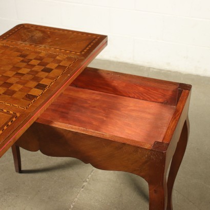 Barocchetto Revival Openable Game Table Walnut Italy 20th Century