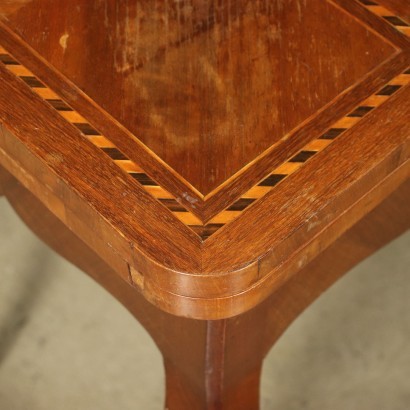 Barocchetto Revival Openable Game Table Walnut Italy 20th Century