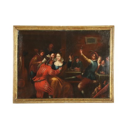 Tavern Scene Central European School Oil On Canvas 18th Century