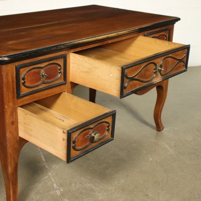 Lombard Barocchetto Revival Open Desk Mahogany 20th Century