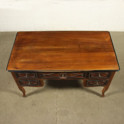 Lombard Barocchetto Revival Open Desk Mahogany 20th Century