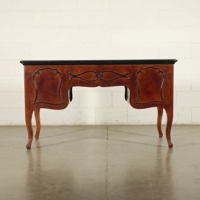 Bureau de Style Baroque Lombard Acajou Sapin - Italie XX Siècle