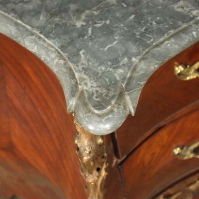 Commode Rococo Hollandaise Palissandre Bronze Marbre Pays-Bas '700