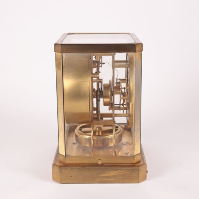 Jaeger-LeCoultre Table Clock Brass Glass Switzerland 20th Century