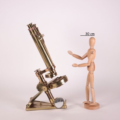 Microscope Binoculaire R & J. Beck Acajou Laiton Verre UK XIX Siècle