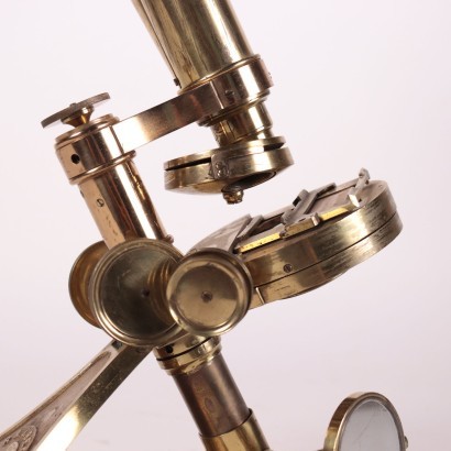 Compound Binocular Microscope R & J Beck Brass Mahogany London England