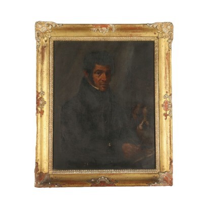 Male Portrait Oil on Canvas 19th Century