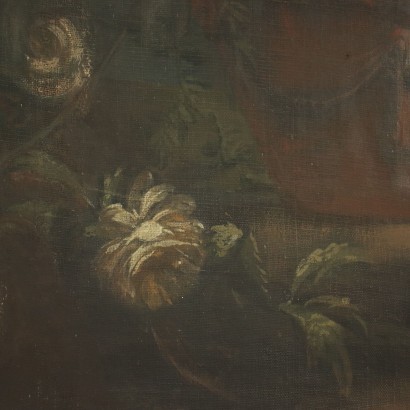 Still Life With Flowers And Parrot Oil On Canvas 19th Century