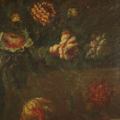 Still Life With Flowers Oil On Canvas 18th Century