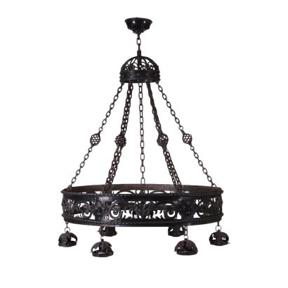 Neo Renaissance Revival Chandelier Iron Italy 20th Century