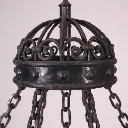 Neo Renaissance Revival Chandelier Iron Italy 20th Century