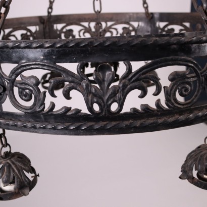 Neo Renaissance Revival Chandelier Iron Italy 20th Century