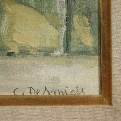 Cristoforo De Amicis Oil On Canvas 20th Century