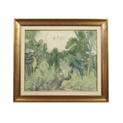 art, art italien, peinture italienne du XXe siècle, Cristoforo De Amicis, matin d'août les arbres, Cristoforo De Amicis