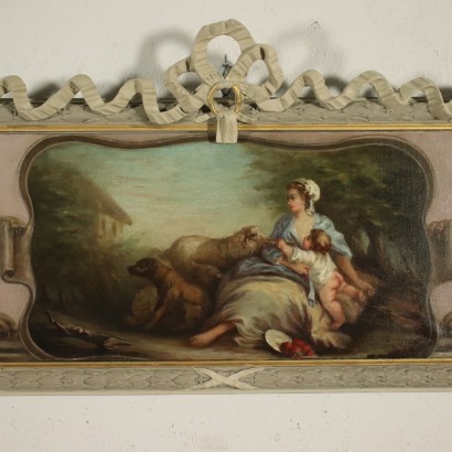 Peinture Allegorique Huile sur Toile XIX Siècle