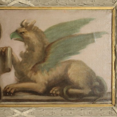 arte, arte italiano, pintura italiana del siglo XIX, Overdoor con pintura alegórica