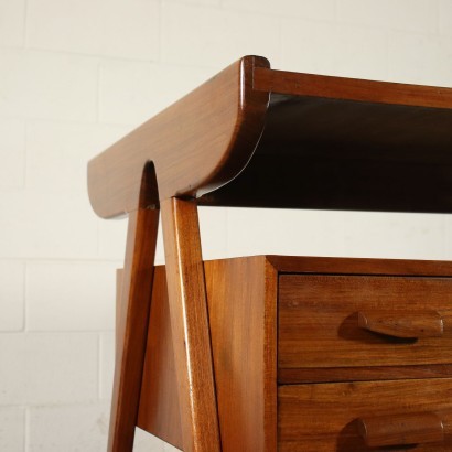 Writing Desk Stained Beech Mahogany Veneer Italy 1950s