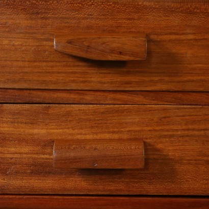 Writing Desk Stained Beech Mahogany Veneer Italy 1950s