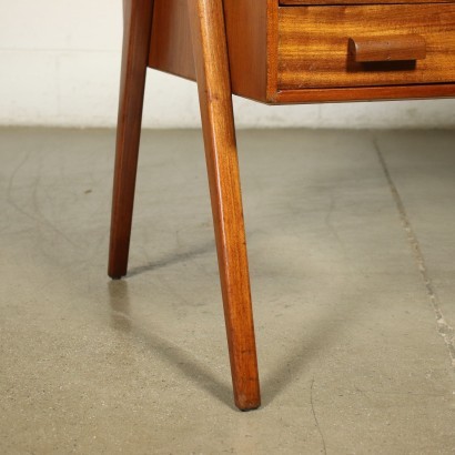 Writing Desk Stained Beech Mahogany Veneer Italy 1950s