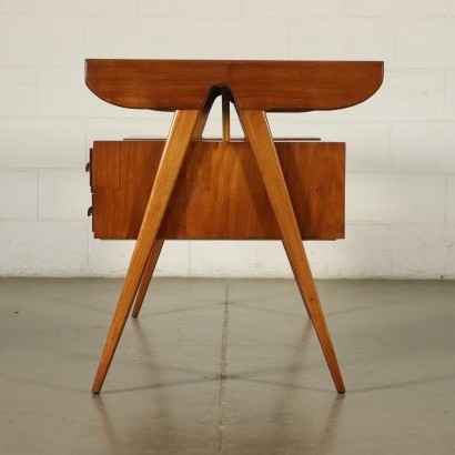 Writing Desk Stained Beech Mahogany Veneer Italy 1950s