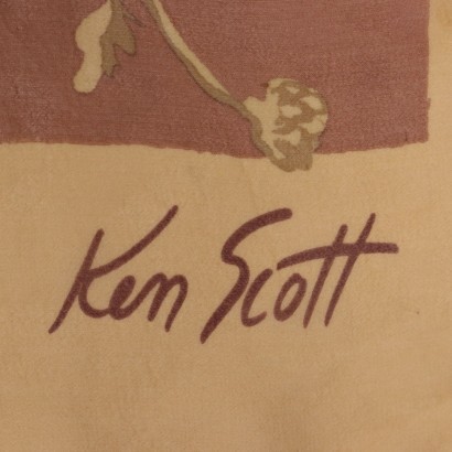 Ken Scott Floral Printed Scarf Silk