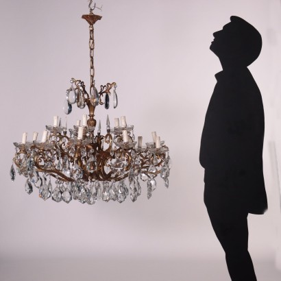 Gilded Bronze Chandelier Italy 20th Century