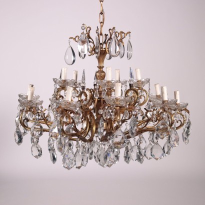 Gilded Bronze Chandelier Italy 20th Century