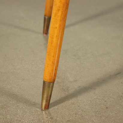 Writing Desk Veneered Wood Solid Fruitwood Brass Beech Argentina 1950s