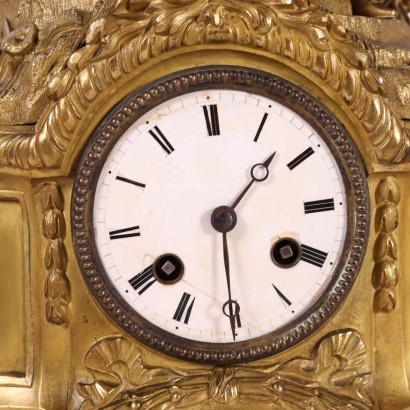 antiquariato, orologio, antiquariato orologio, orologio antico, orologio antico italiano, orologio di antiquariato, orologio neoclassico, orologio del 800, orologio a pendolo, orologio da parete,Orologio da Appoggio in Bronzo Dorato