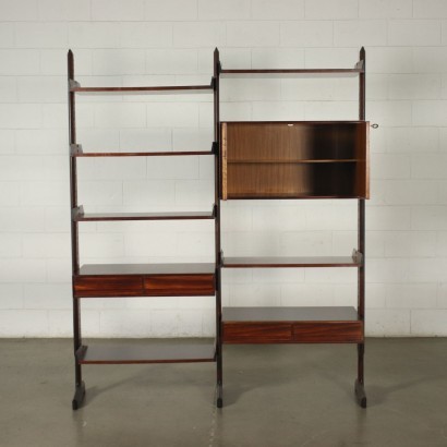 Bookcase Dassi Edmondo Palutari Veneered Solid Wood Lissone Italy 1960