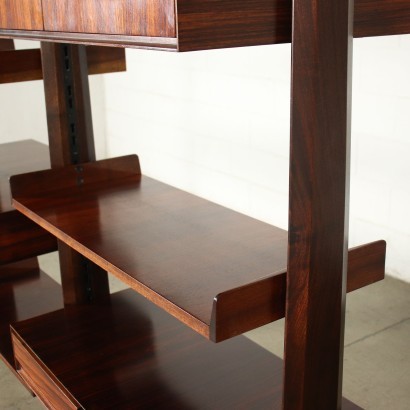 Bookcase Dassi Edmondo Palutari Veneered Solid Wood Lissone Italy 1960