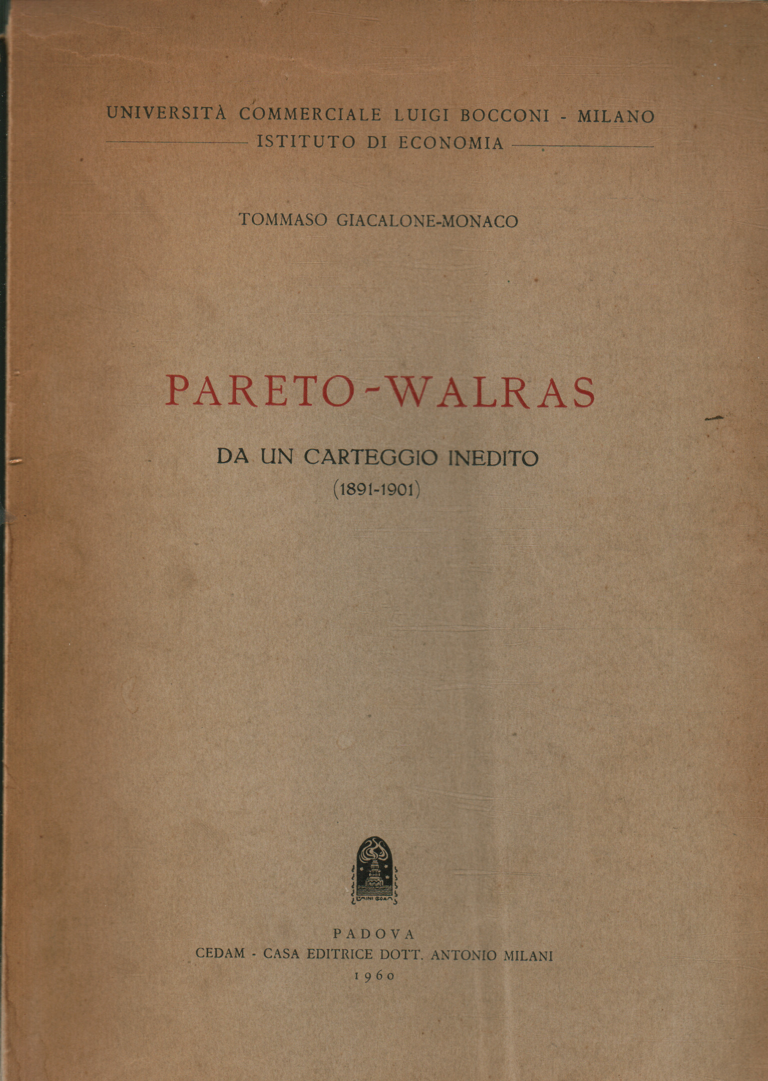 Pareto-Walras, Tommaso Giacalone-Mónaco