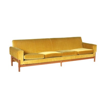 Sofa Kiushu Saporiti Foam Velvet Teak Italy 1960s