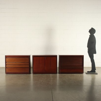 Furniture Angelo Mangiarotti Veneered Wood Giussano Italy 1970s