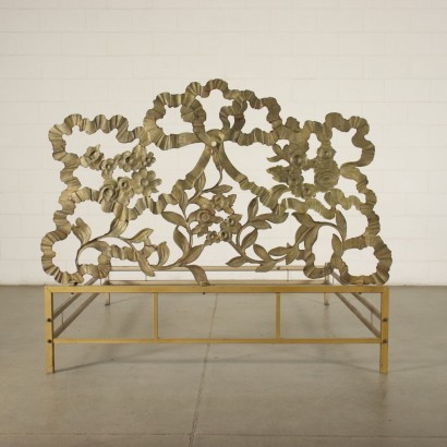 Double Bed Brass Metal Italy 1950s
