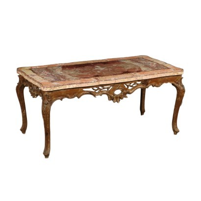 Small Barocchetto Revival Table Marble Italy 20th Century