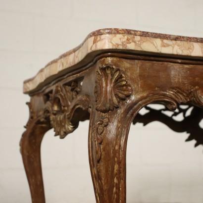 Small Barocchetto Revival Table Marble Italy 20th Century