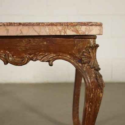 Small Barocchetto Revival Table Marble Italy 20th Century