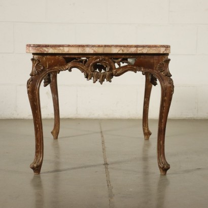 Small Barocchetto Revival Table Marble Italy 20th Century