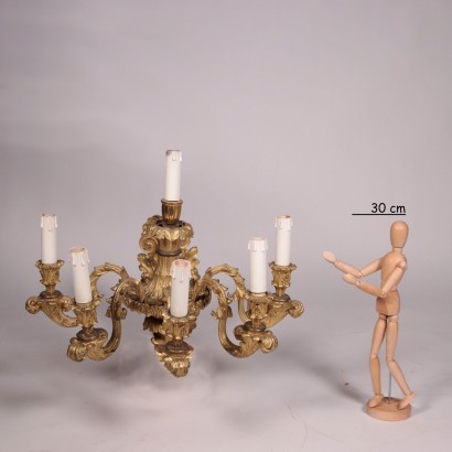 Pair of Wall Lights Gilded Bronze Italy 19th-20th Century