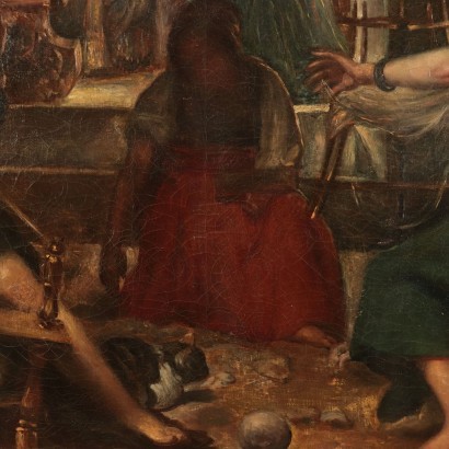 arte, arte italiana, pittura ottocento italiana,Le Filatrici La favola di Aracne,Le Filatrici (La favola di Aracne)
