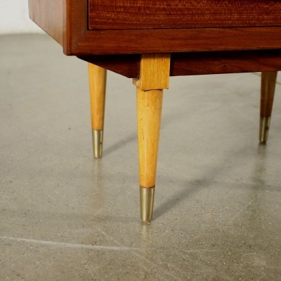 Pair of Bedside Tables Beech Fruitwood Brass Argentine 1950s