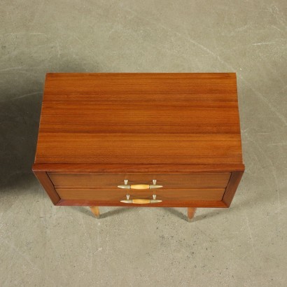 Pair of Bedside Tables Beech Fruitwood Brass Argentine 1950s