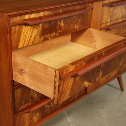 Chest Of Drawers Mahogany Burl Veneer Solid Wood Argentina 1950s