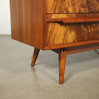 Chest Of Drawers Mahogany Burl Veneer Solid Wood Argentina 1950s